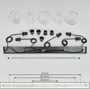 hofstein Suspension Verre 15 cm Koyoto Clair, 5 lumières* Lampes En Verre