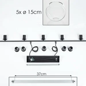 hofstein Suspension Verre 15 cm Koyoto Clair, 5 lumières* Lampes En Verre