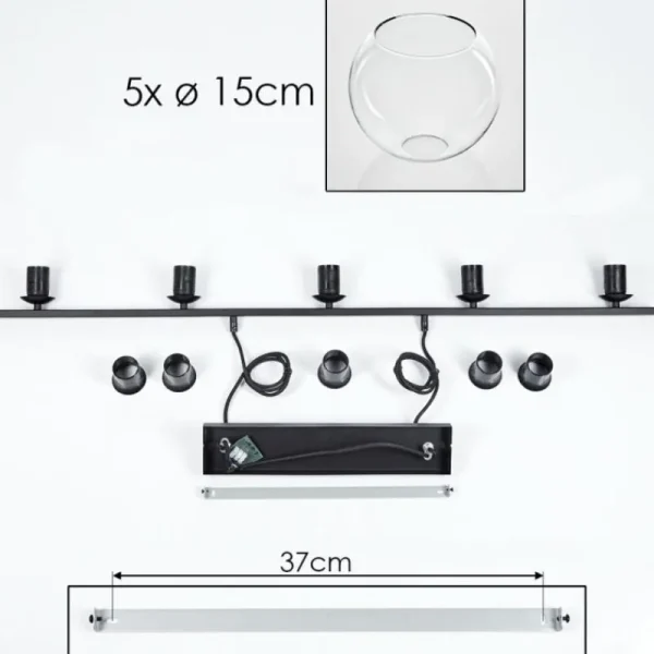 hofstein Suspension Verre 15 cm Koyoto Clair, 5 lumières* Lampes En Verre