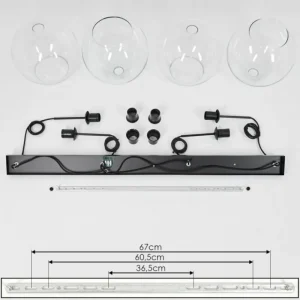 hofstein Suspension Verre 25 cm Koyoto Clair, 4 lumières* Lampes En Verre
