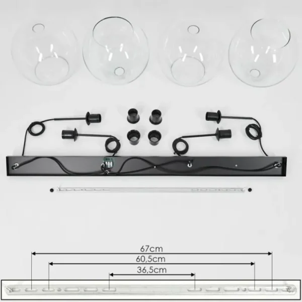 hofstein Suspension Verre 25 cm Koyoto Clair, 4 lumières* Lampes En Verre