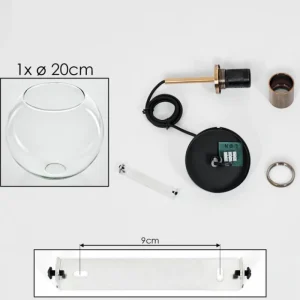 hofstein Suspension Verre 20 cm Koyoto Vieux laiton, 1 lumière* Lampes En Verre