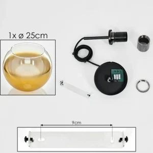 hofstein Suspension Verre 25 cm Koyoto Acier brossé, 1 lumière* Lampes En Verre