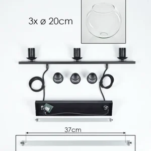 hofstein Suspension Verre 20 cm Koyoto Clair, 3 lumières* Lampes En Verre