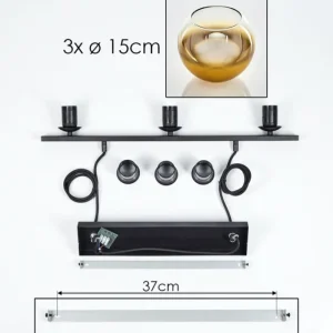 hofstein Suspension Verre 15 cm Koyoto Or, Clair, 3 lumières* Lampes En Verre