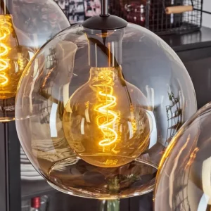 hofstein Suspension Verre 25 cm Koyoto Ambre, 4 lumières* Lampes En Verre