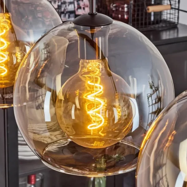 hofstein Suspension Verre 25 cm Koyoto Ambre, 4 lumières* Lampes En Verre