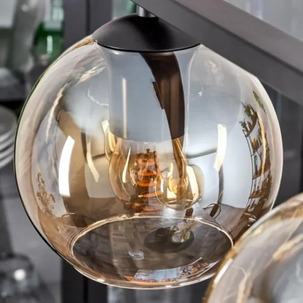 hofstein Suspension Verre 15 cm Koyoto Ambre, 4 lumières* Lampes En Verre