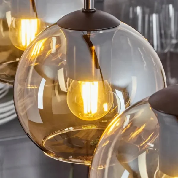 hofstein Suspension Verre 15 cm Koyoto Ambre, 3 lumières* Lampes En Verre