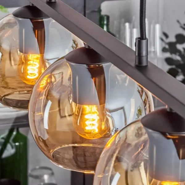 hofstein Suspension Verre 15 cm Koyoto Ambre, 3 lumières* Lampes En Verre