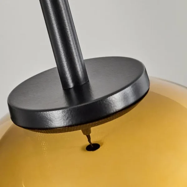 hofstein Suspension Verre 15 cm Koyoto Acier inoxydable, Noir, 1 lumière* Lampes En Verre