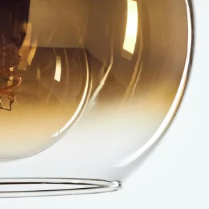 hofstein Suspension Verre 25 cm Koyoto Acier brossé, 1 lumière* Lampes En Verre