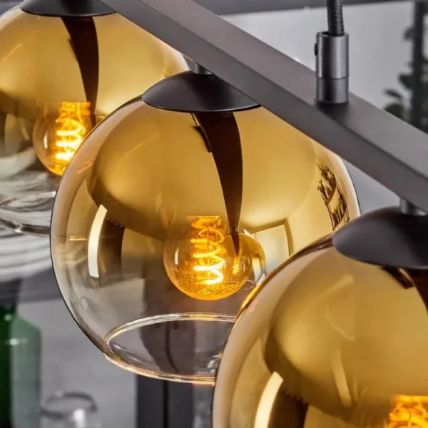 hofstein Suspension Verre 15 cm Koyoto Or, Clair, 3 lumières* Lampes En Verre