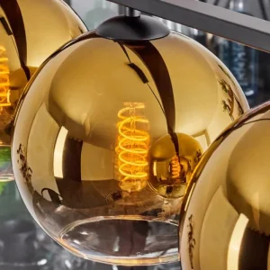 hofstein Suspension Verre 20 cm Koyoto Or, 4 lumières* Lampes En Verre