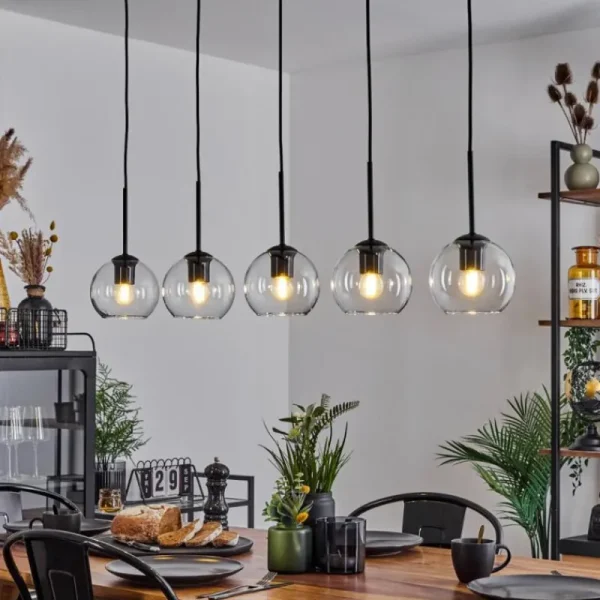 hofstein Suspension Verre 15 cm Koyoto Clair, 5 lumières* Lampes En Verre
