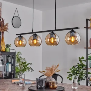 hofstein Suspension Verre 15 cm Koyoto Ambre, 4 lumières* Lampes En Verre