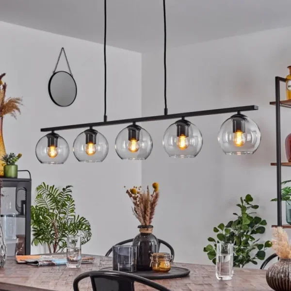 hofstein Suspension Verre 15 cm Koyoto Clair, 5 lumières* Lampes En Verre