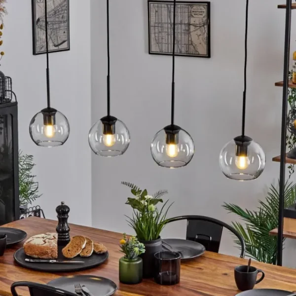 hofstein Suspension Verre 15 cm Koyoto Clair, 4 lumières* Lampes En Verre