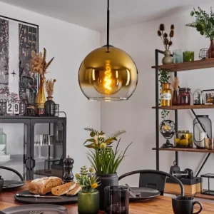 hofstein Suspension Verre 25 cm Koyoto Or, Clair, 1 lumière* Lampes En Verre