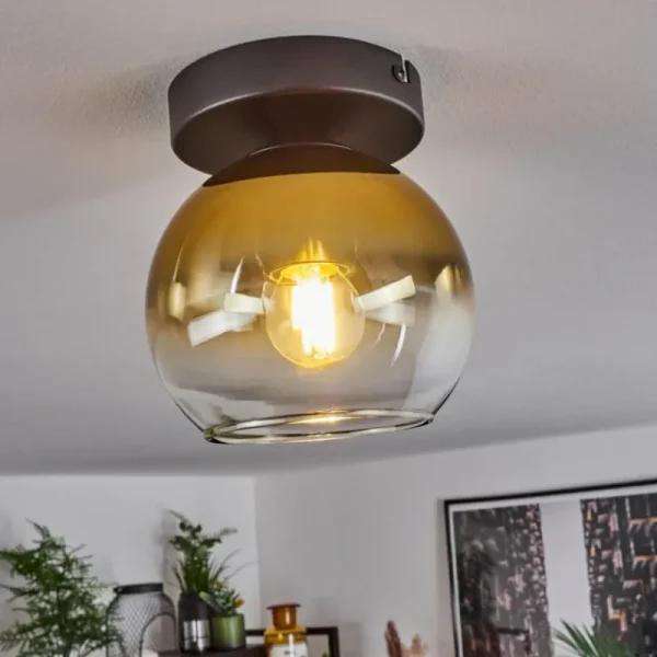 hofstein Suspension Verre 15 cm Koyoto Or, Clair, 1 lumière* Lampes En Verre