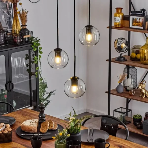hofstein Suspension Verre 15 cm Koyoto Clair, 3 lumières* Lampes En Verre