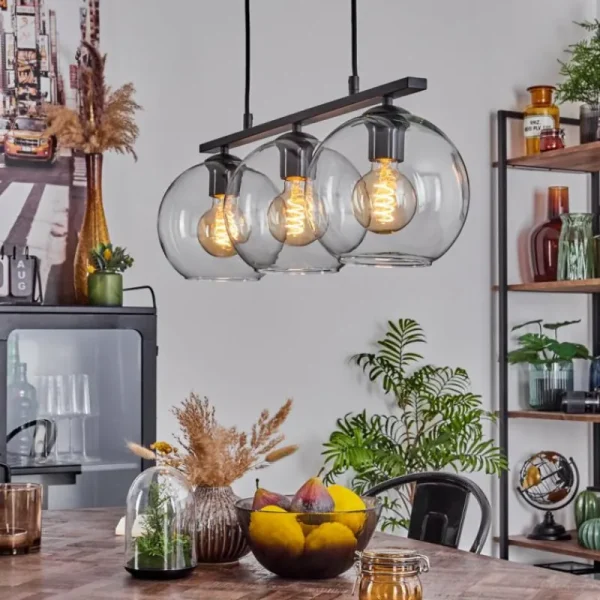 hofstein Suspension Verre 20 cm Koyoto Clair, 3 lumières* Lampes En Verre