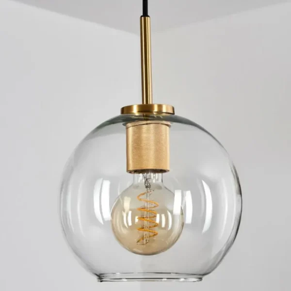 hofstein Suspension Verre 20 cm Koyoto Or, Noir, 1 lumière* Lampes En Verre