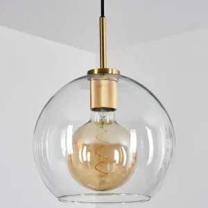 hofstein Suspension Verre 25 cm Koyoto Or, Noir, 1 lumière* Lampes En Verre