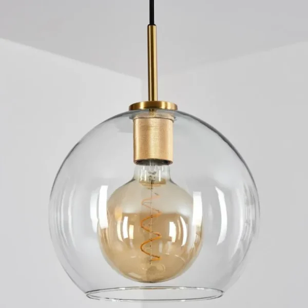 hofstein Suspension Verre 25 cm Koyoto Or, Noir, 1 lumière* Lampes En Verre