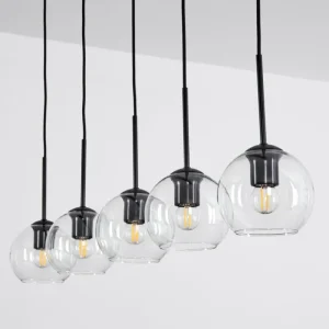 hofstein Suspension Verre 15 cm Koyoto Clair, 5 lumières* Lampes En Verre