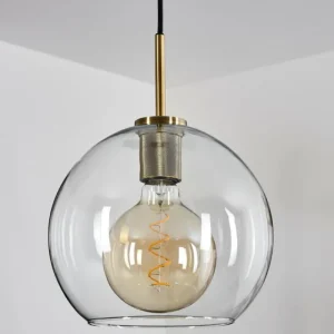 hofstein Suspension Verre 25 cm Koyoto Vieux laiton, 1 lumière* Lampes En Verre