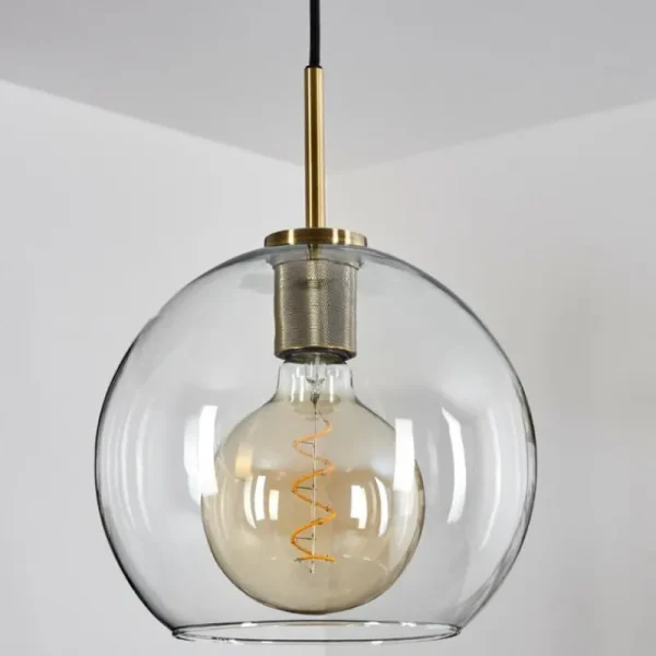 hofstein Suspension Verre 25 cm Koyoto Vieux laiton, 1 lumière* Lampes En Verre