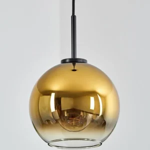 hofstein Suspension Verre 20 cm Koyoto Acier inoxydable, Noir, 1 lumière* Lampes En Verre