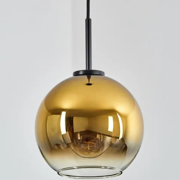 hofstein Suspension Verre 20 cm Koyoto Acier inoxydable, Noir, 1 lumière* Lampes En Verre