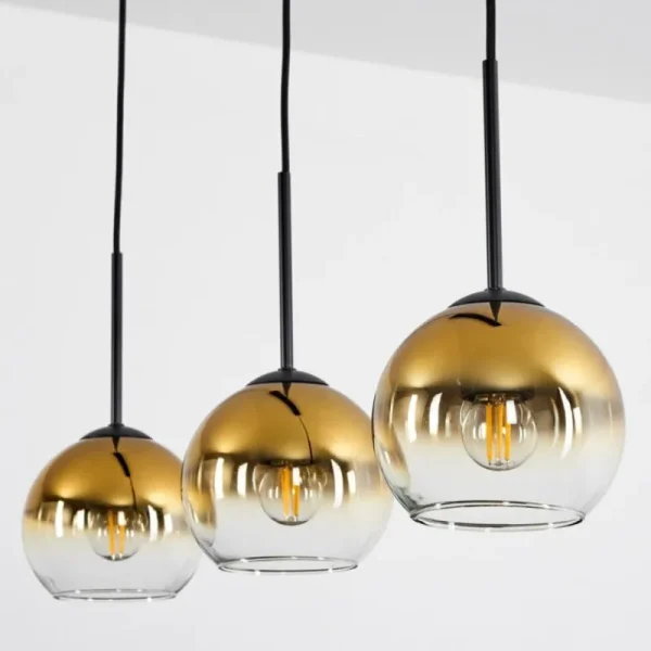 hofstein Suspension Verre 15 cm Koyoto Or, Clair, 3 lumières* Lampes En Verre