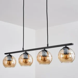 hofstein Suspension Verre 15 cm Koyoto Ambre, 4 lumières* Lampes En Verre