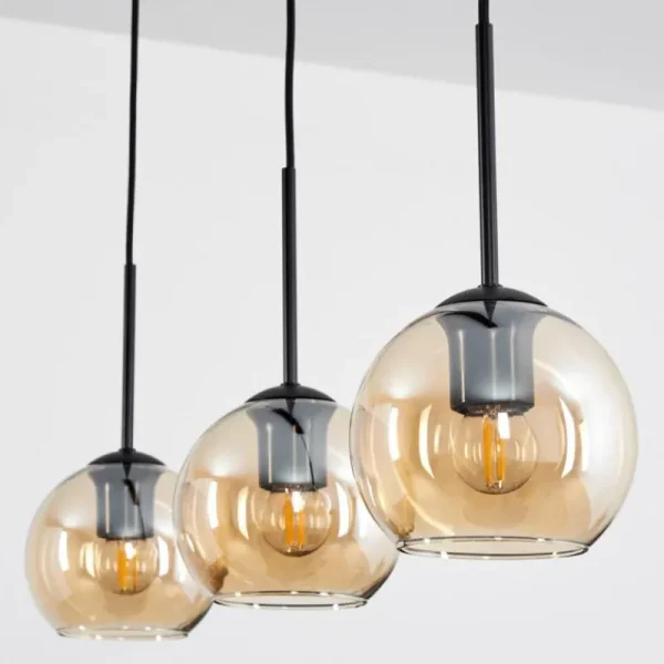 hofstein Suspension Verre 15 cm Koyoto Ambre, 3 lumières* Lampes En Verre