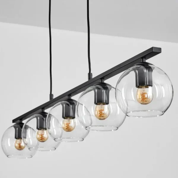 hofstein Suspension Verre 15 cm Koyoto Clair, 5 lumières* Lampes En Verre