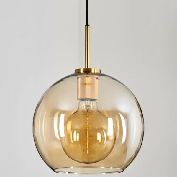 hofstein Suspension Verre 25 cm Koyoto Or, Noir, 1 lumière* Lampes En Verre