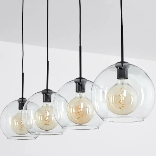 hofstein Suspension Verre 25 cm Koyoto Clair, 4 lumières* Lampes En Verre