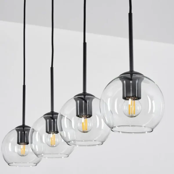 hofstein Suspension Verre 15 cm Koyoto Clair, 4 lumières* Lampes En Verre