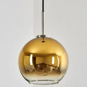 hofstein Suspension Verre 20 cm Koyoto Noir, Argenté, 1 lumière* Lampes En Verre
