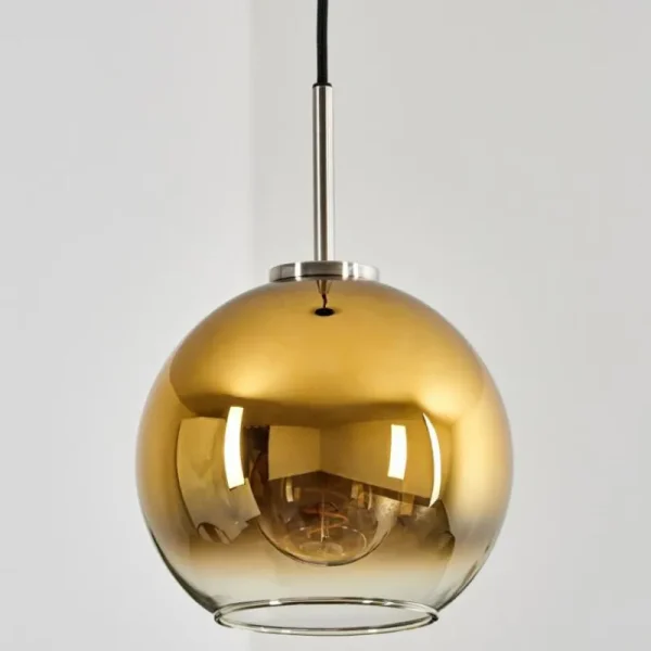 hofstein Suspension Verre 20 cm Koyoto Noir, Argenté, 1 lumière* Lampes En Verre