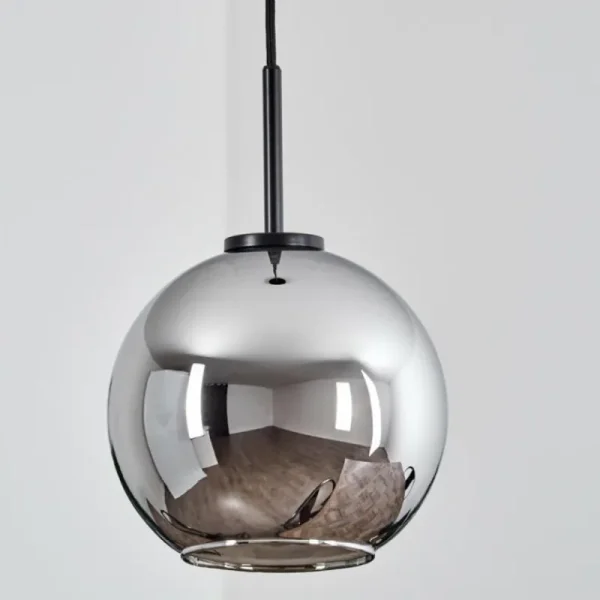 hofstein Suspension Verre 20 cm Koyoto Acier inoxydable, Noir, 1 lumière* Lampes En Verre