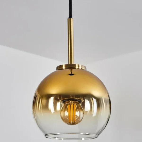 hofstein Suspension Verre 15 cm Koyoto Vieux laiton, 1 lumière* Lampes En Verre