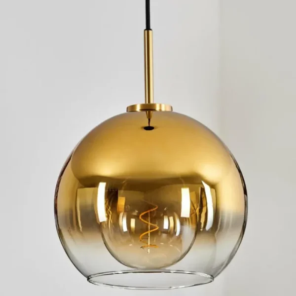 hofstein Suspension Verre 25 cm Koyoto Or, Noir, 1 lumière* Lampes En Verre