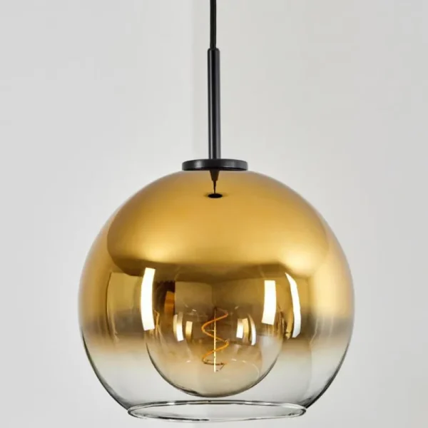 hofstein Suspension Verre 25 cm Koyoto Acier brossé, 1 lumière* Lampes En Verre
