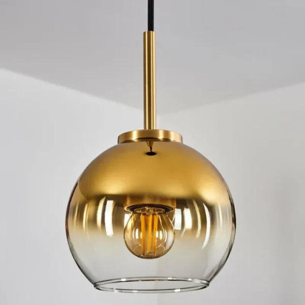 hofstein Suspension Verre 15 cm Koyoto Or, Noir, 1 lumière* Lampes En Verre