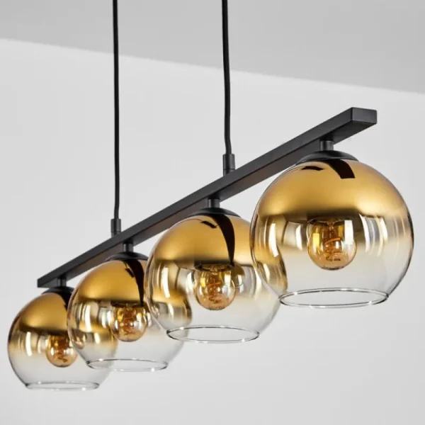 hofstein Suspension Verre 15 cm Koyoto Ambre, 4 lumières* Lampes En Verre