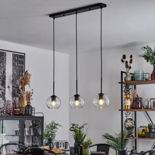 hofstein Suspension Verre 15 cm Koyoto Clair, 3 lumières* Lampes En Verre